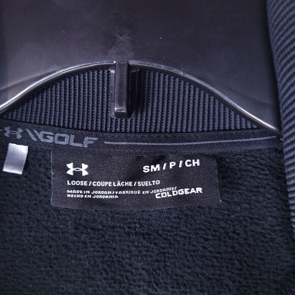 Under Armour Jacket Mens Small Black Fleece Loose ColdGear - Picture 10 of 12